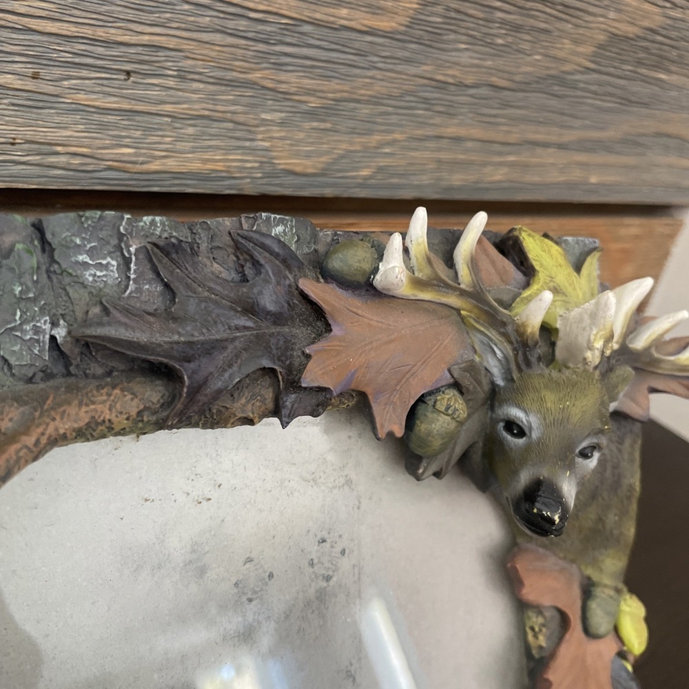 Rustic Cabin Style Photo Frame 3.5" x 5" Buck 3D Free Standing Ceramic Realism - Picture 6 of 16